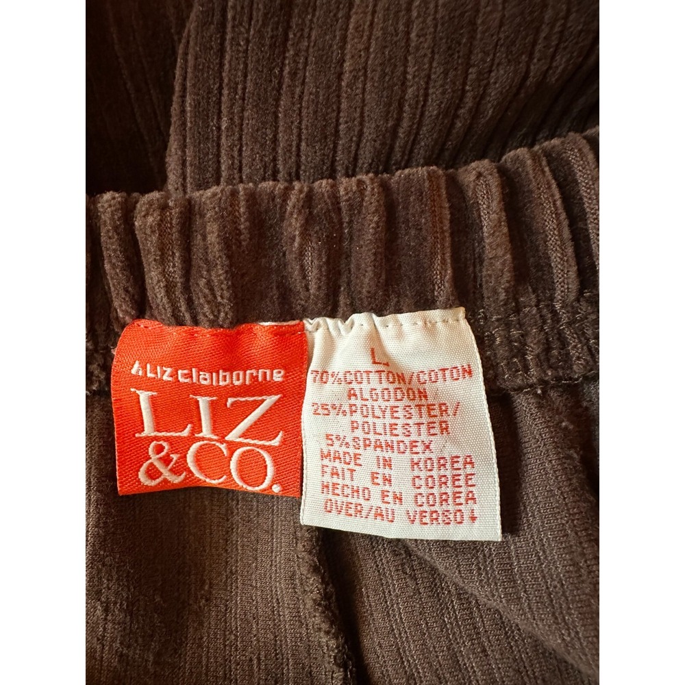 Liz Claiborne Liz & Co. Womens Pull On Jeggings Size 14 Brown Corduroy Cotton - Picture 2 of 13